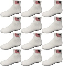 60 PK Yacht  Smith Kids Cotton White Ankle Socks Size 6-8 Wholesale Bulk Packs