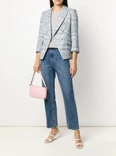 VERONICA BEARD Dickey Jacket Women sz 10 Blue Silver metallic EMPIRE Tweed NWT