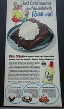 1952 Reddi Wip Vintage Print Ad Whipped Cream America's Favorite Dessert Glamor