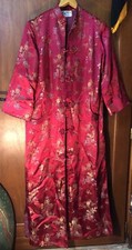 Kimono Robe Chinois Yuesong Original Soie Rouge Taille M Excellent état