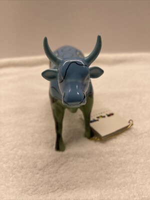 Cow Parade “Puzzled Cow” #9181 Blue Red Farm Country Westland