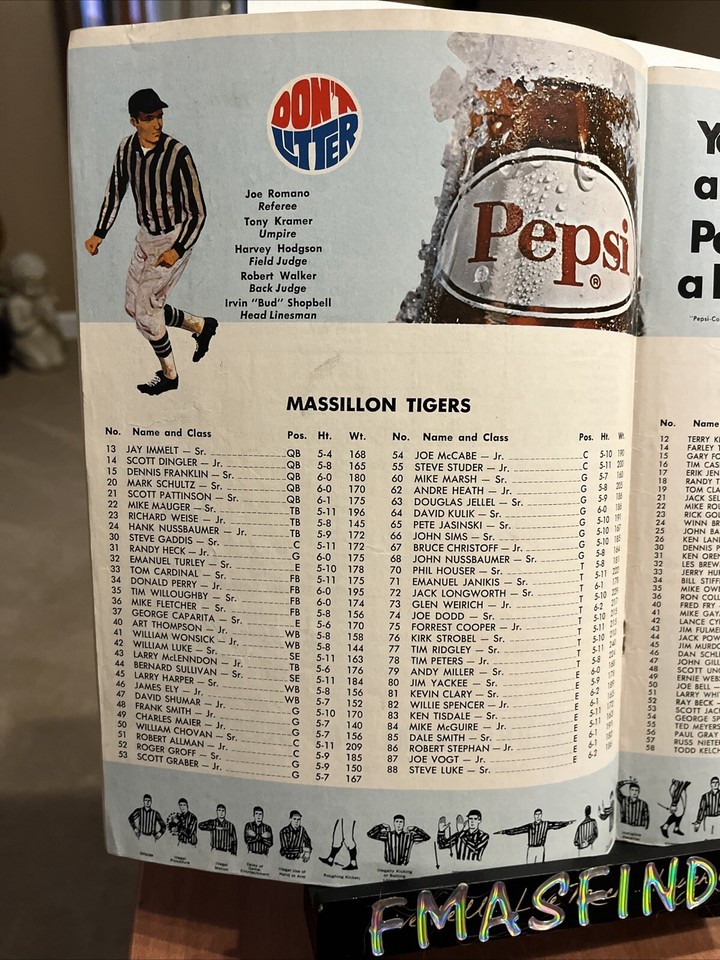 G3 1970 MASSILLON OH 71 vs DAYTON O OHIO High School Football Program