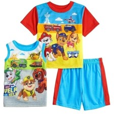 Paw Patrol Toddler Boys 3 Pc Pajama Set NWT Size 2T or 3T Shirts Shorts