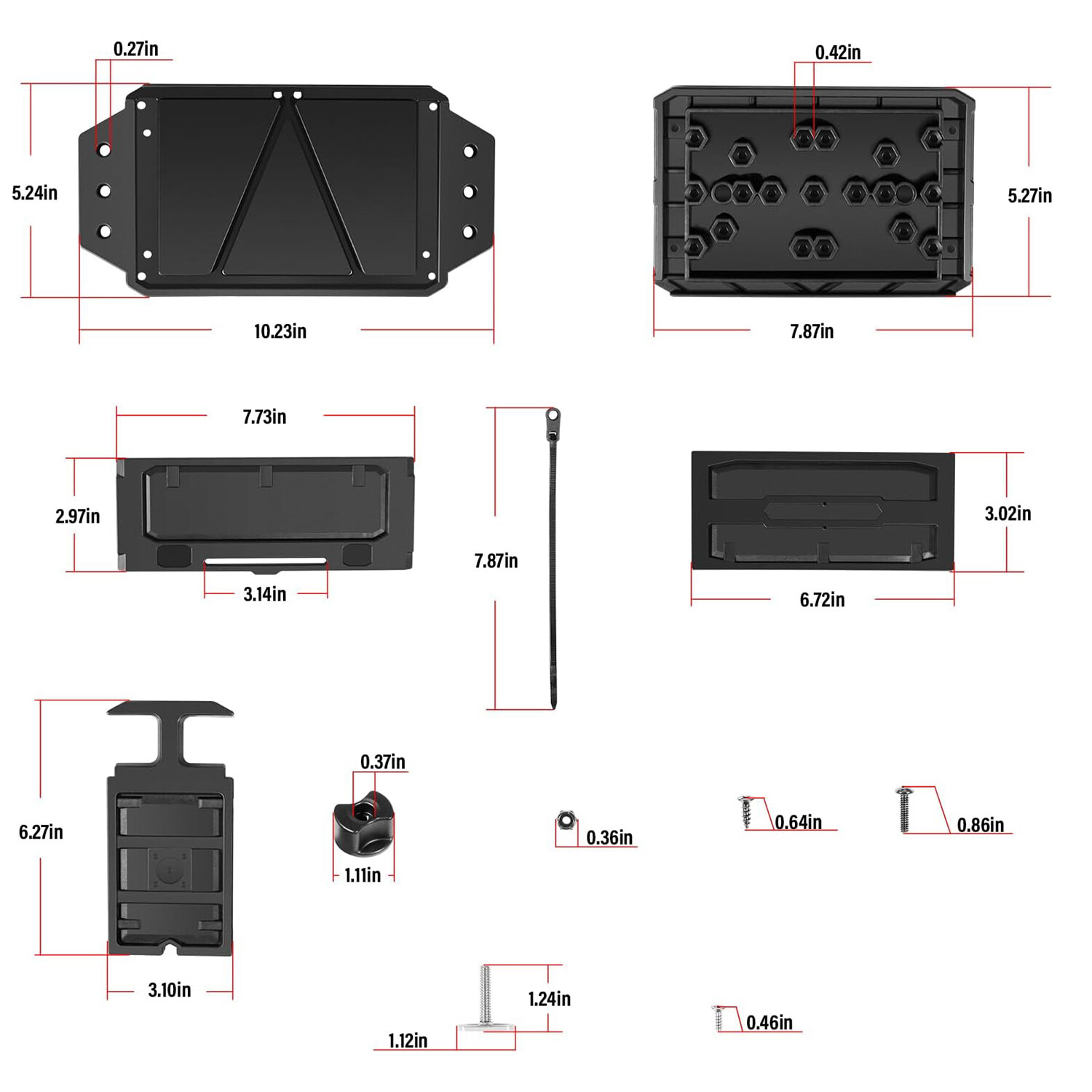 For YakAttack CellBlok CLB-1002 Track Mounted Battery Box Kayak Canoe Small Boat