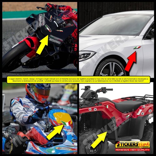 Kit di adesivi tricolore italia bandiera italiana auto moto barca casco bici T3 - Foto 2 di 6