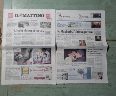 Newspaper GOODBYE DIEGO MARADONA ONE YEAR AFTER NAPLES THE MORNING DECEMBER 11, 2020   
