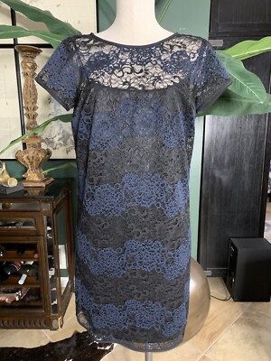 ann taylor loft lace shift dress Ann Taylor LOFT Dress Sz 18 Green Scalloped Lace Shift Sleeveless V1002