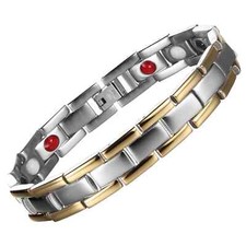 Silver Gold Magnetic Bracelet 4 Elements Energy Balance Power Calm Joy Healthy