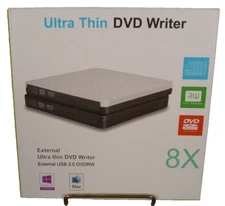 Ultra Thin DVD Writer External USB 3.0 DVDRW 8X For Windows or Mac