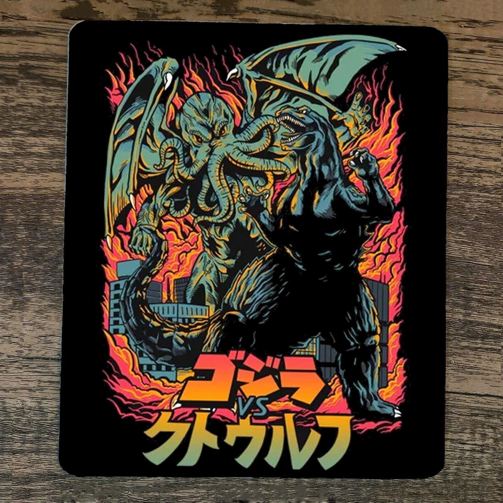 Mythic Battle Gaming Mouse Pad with Cthulhu vs Godzilla Design-image