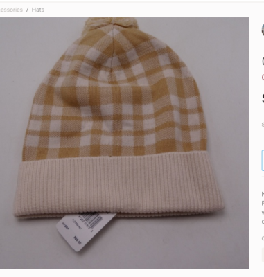 Coach New Caramel Plaid Pom Hat O/S Coach Plaid Pom Hat Caramel 20156 | eBay main image 2