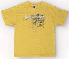 Hot Metal Harley Davidson Yellow Mens Short Sleeve T-shirt Size L - Pittsburgh