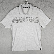 Travis Mathew Polo Shirt Mens XL Gray Hawaiian Scene Short Sleeve Golf Preppy