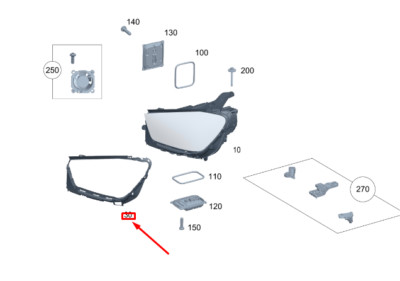 NEW MERCEDES-BENZ GLE W167 FRONT RIGHT LAMP HOUSING SEAL 