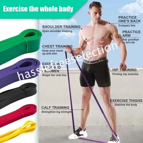 Heavy Duty Fitness Yoga Exercise Resistance Bands Strap Strength Power Elastic - Picture 2 of 14
