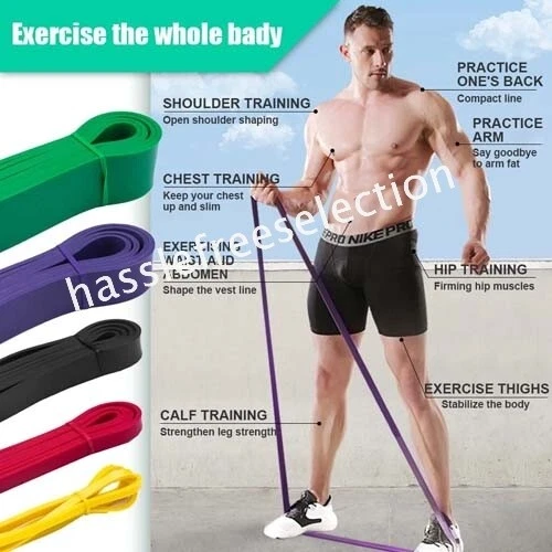 Heavy Duty Fitness Yoga Exercise Resistance Bands Strap Strength Power Elastic - image 2 of 4