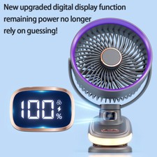 Portable Clip on Fan USB Digital Display Table Desk Air Cooling  Fan