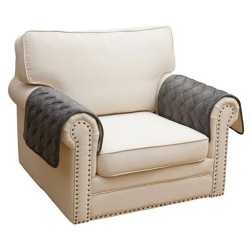 Chair Arm Covers,Couch Arm Cover for Sofa 2 Pieces 19''x23'' Dark Gray