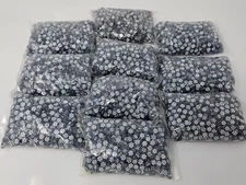 1,000 pcs Transparent Blue Hexagonal Rhinestone Diamonette Plastic Craft Beads