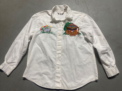 Bechamel Petites size 10 shirt Off white embroidered Pleasantville Country Store