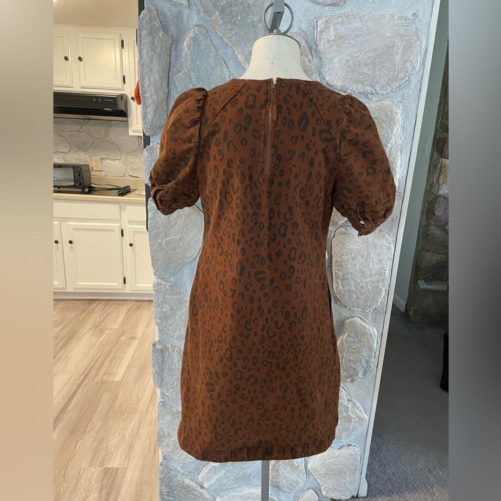 Universal Thread Brown & Black Leopard Print Dres… - image 2