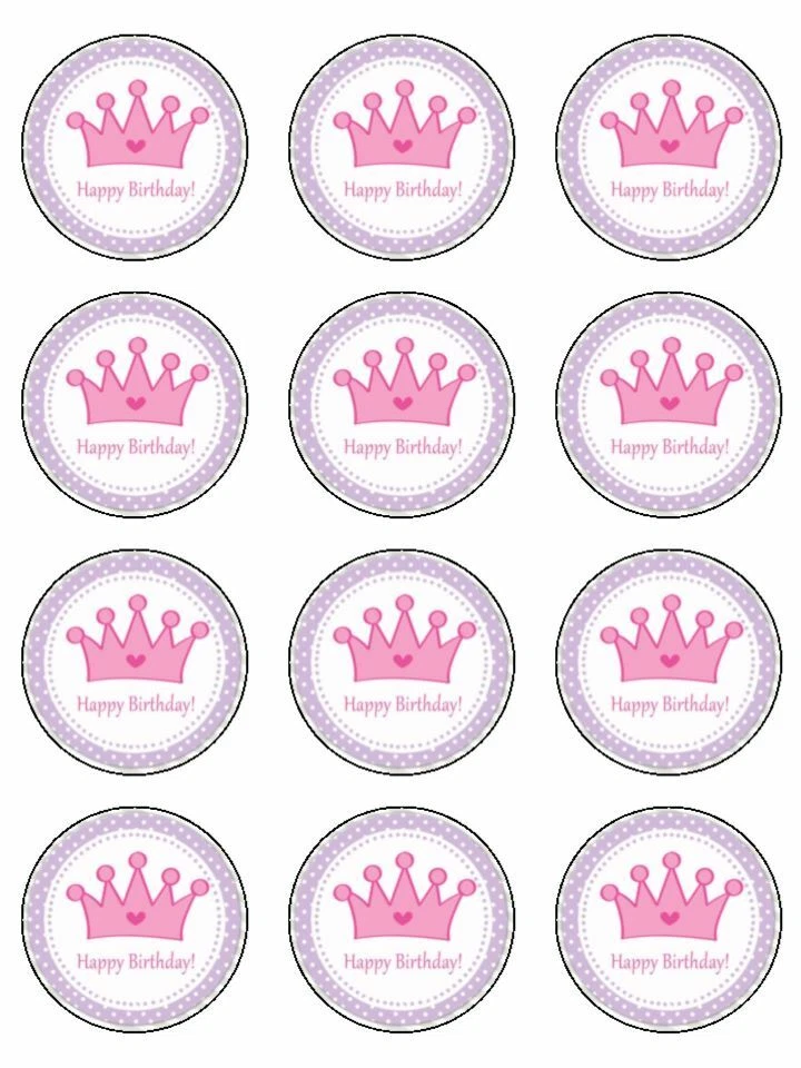 Crown Cupcake Toppers Templates
