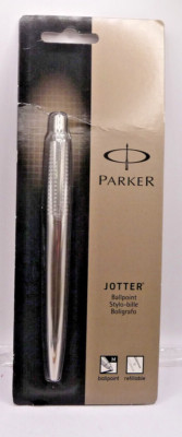 Parker Jotter Premium Ball Pen-stainless steel with stainless chiselled cap-NEW