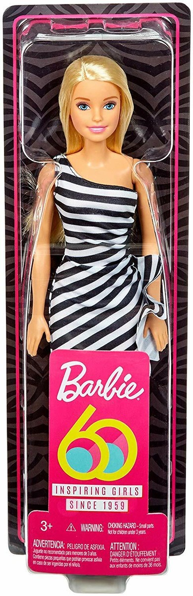 Barbie 60th Anniversary 1959 Doll Black White Dress for sale