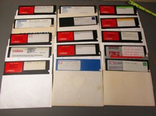 Floppy Disk Lot Mixed 5.25" vintage software files office props ASIS old WL