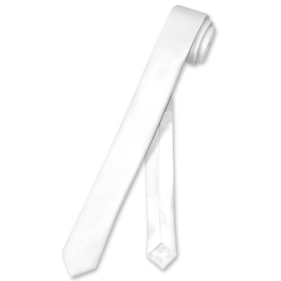 Vesuvio Napoli Narrow NeckTie Solid Color 1.5'' Extra Skinny Thin Men's Neck Tie