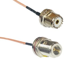 RG316 UHF Female BULKHEAD to N FEMALE BULKHEAD RF Cable Rapid-SHIP LOT