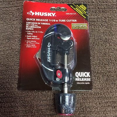 HUSKY Tube Cutter Quick Release Open & Close 1/8'' to 1-1/8'' Extra Cutter Wheel  