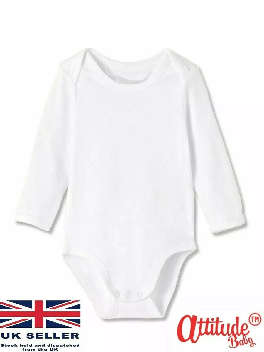 Plain long hotsell sleeve baby vests