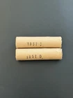 2 Roll Lot Of 1957 D BU Uncirculated Old Bank Wrap Lincoln Wheat Penny Cent 1C