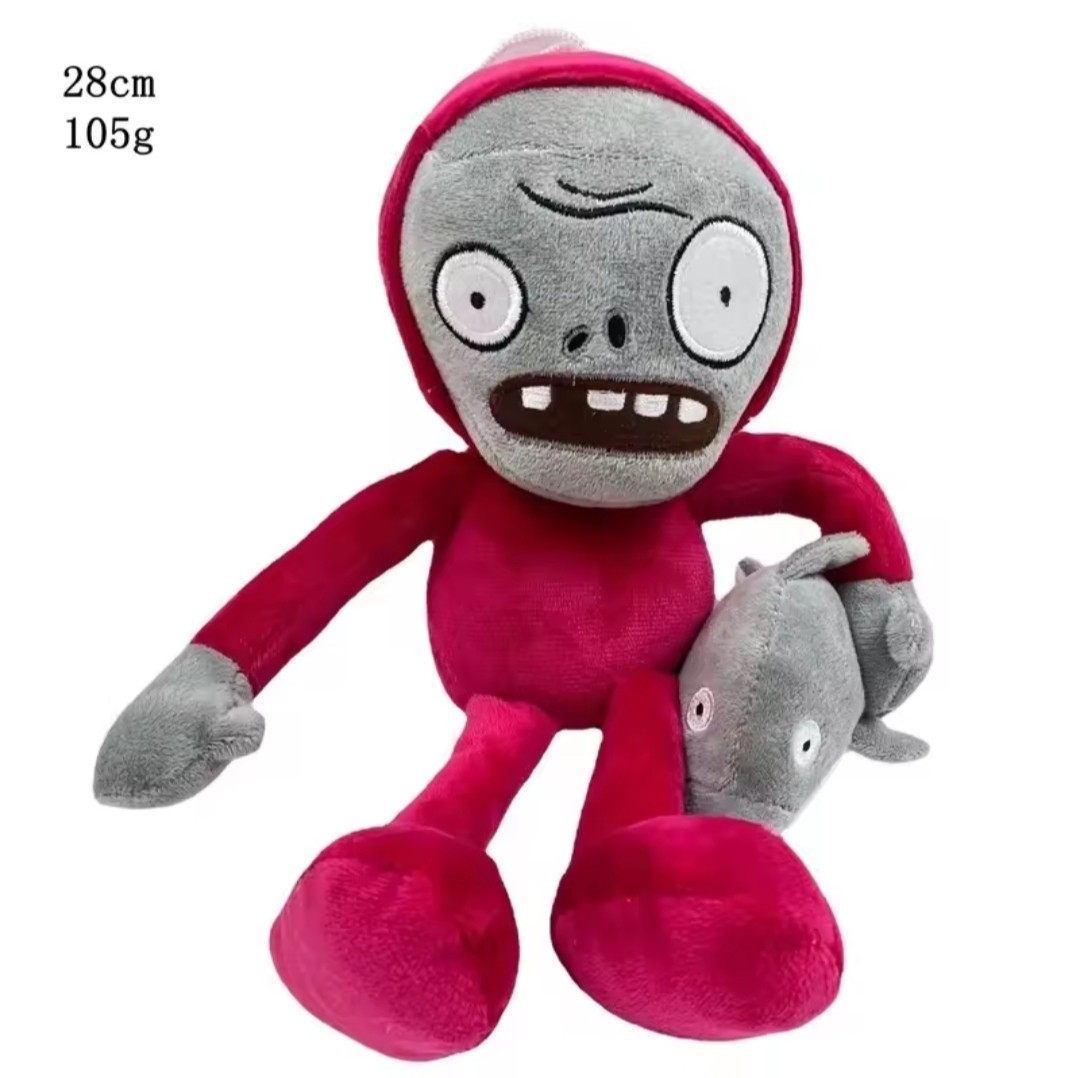 Plants and Zombies Horror Game  Plush Toy Soft Red Doll Kids Fans Game Gift