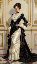 Lace Appliqu  Vintage Victorian Medieval Evening Gown Corset Special Occasion