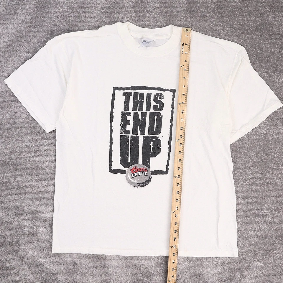 VTG 90s Coors Light Beer USA XL White Short Sleeve T-Shirt - Image 3 of 4