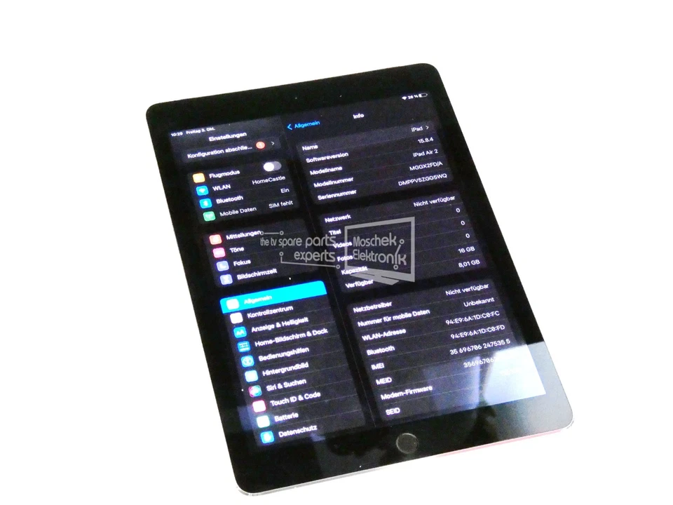 Apple iPad Air 2 A1567 (2. Gen) 9,7" Retina 16GB Wifi Cellular LTE Tablet silber - Bild 2 von 3