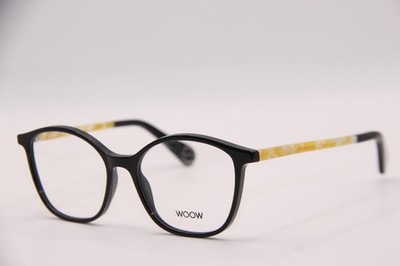 NEW WOOW GET READY 2 COL 0045 BLACK YELLOW WHITE AUTHENTIC EYEGLASSES 50-16 K1