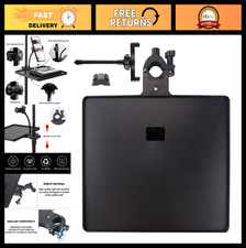 Universal Microphone Stand Tray with Phone Support  Clamp-On Rack for Streaming