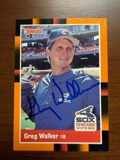 Signed 1988 Donruss Opening Day - Greg Walker