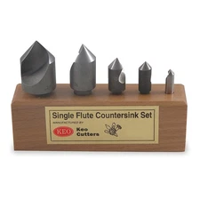 KEO 53029 Countersink Set,5 PC,1 FL,90 Deg,HSS 1DBU6