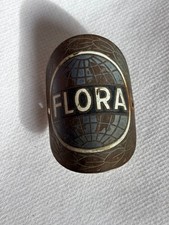 FLORA Altes Steuerkopfschild Markenschild Fahrrad Schutzblech Emblem Oldtimer