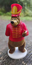 SB Flocked Band Leader Marching Brown Bear Figure Toy 3.25 Cake Topper