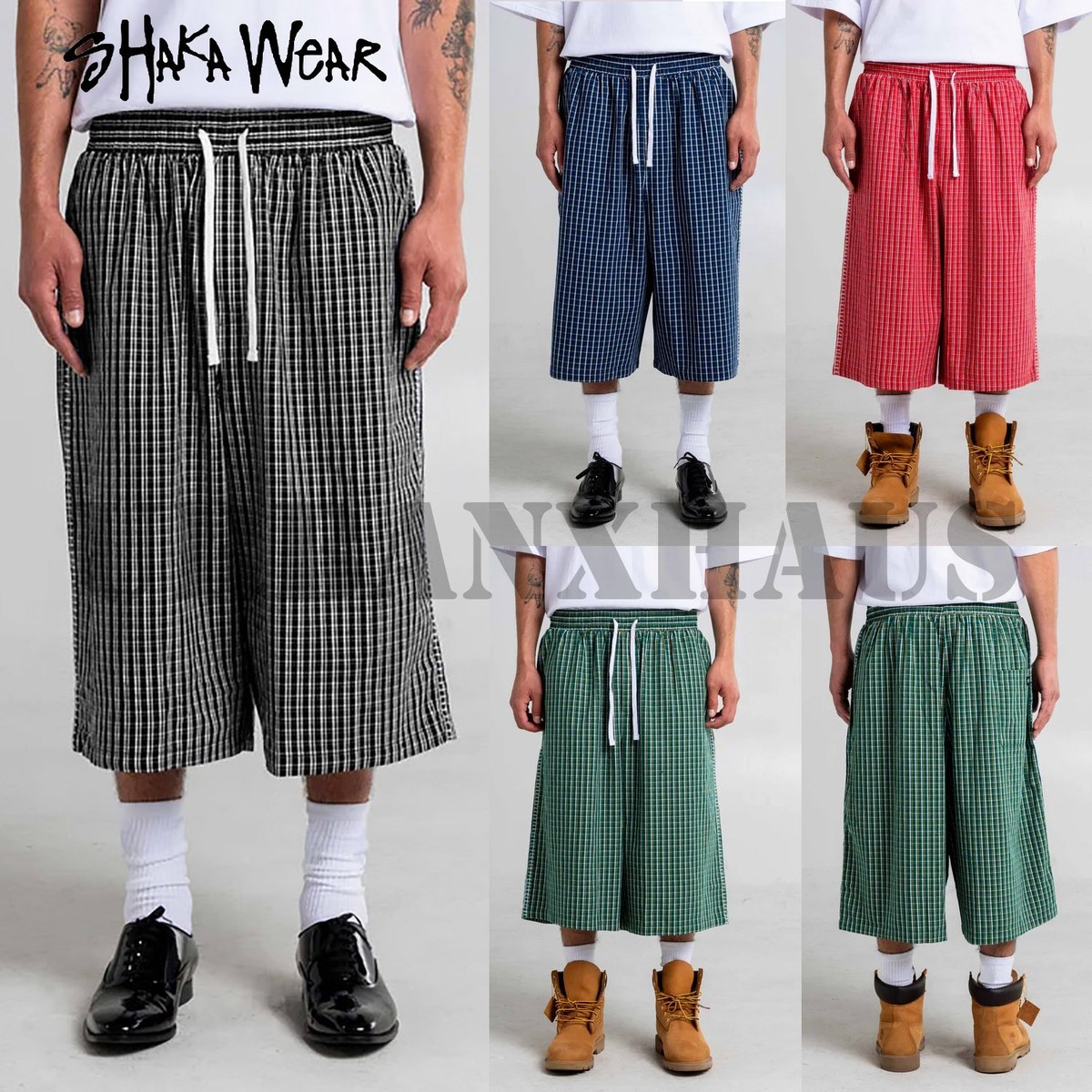 SHAKA WEAR PLAID BAGGY SHORTS 8 COLOR (S to 3XL) | eBay