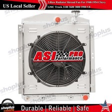 3-row Radiator Shroud Fan For 1948-1954 Chevy Gmc Truck 3100 3600 3800 3900 V8