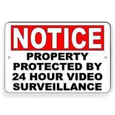 Video Surveillance Security 8" x 12" Aluminum Sign No Trespassing Alarm Camera