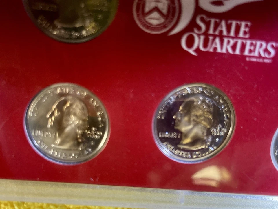 2000 S SILVER Proof State Quarter Set• With Box & COA•5 Encased Silver Proof• - Image 3 of 4
