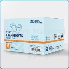 1000 Clear Vinyl Exam Disposable Gloves, Latex-Free  Powder-Free Size: S