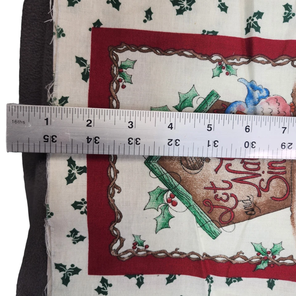 Paneles de tela navideños vintage Dianna Marcum Marcus Bros Santa Holly Foto 3 de 4